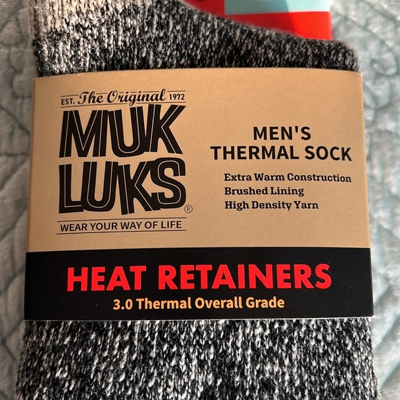 Muk Luks Men's Thermal Socks - Black, Gray, and Red - One Size - Fits 10-13 - Picture 2 of 5